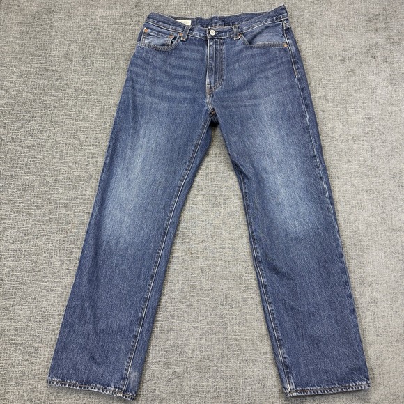 Levi's Premium 555 Jeans Men's 33x32* (32x30) Relaxed Fit Straight Leg Blue - Picture 2 of 11